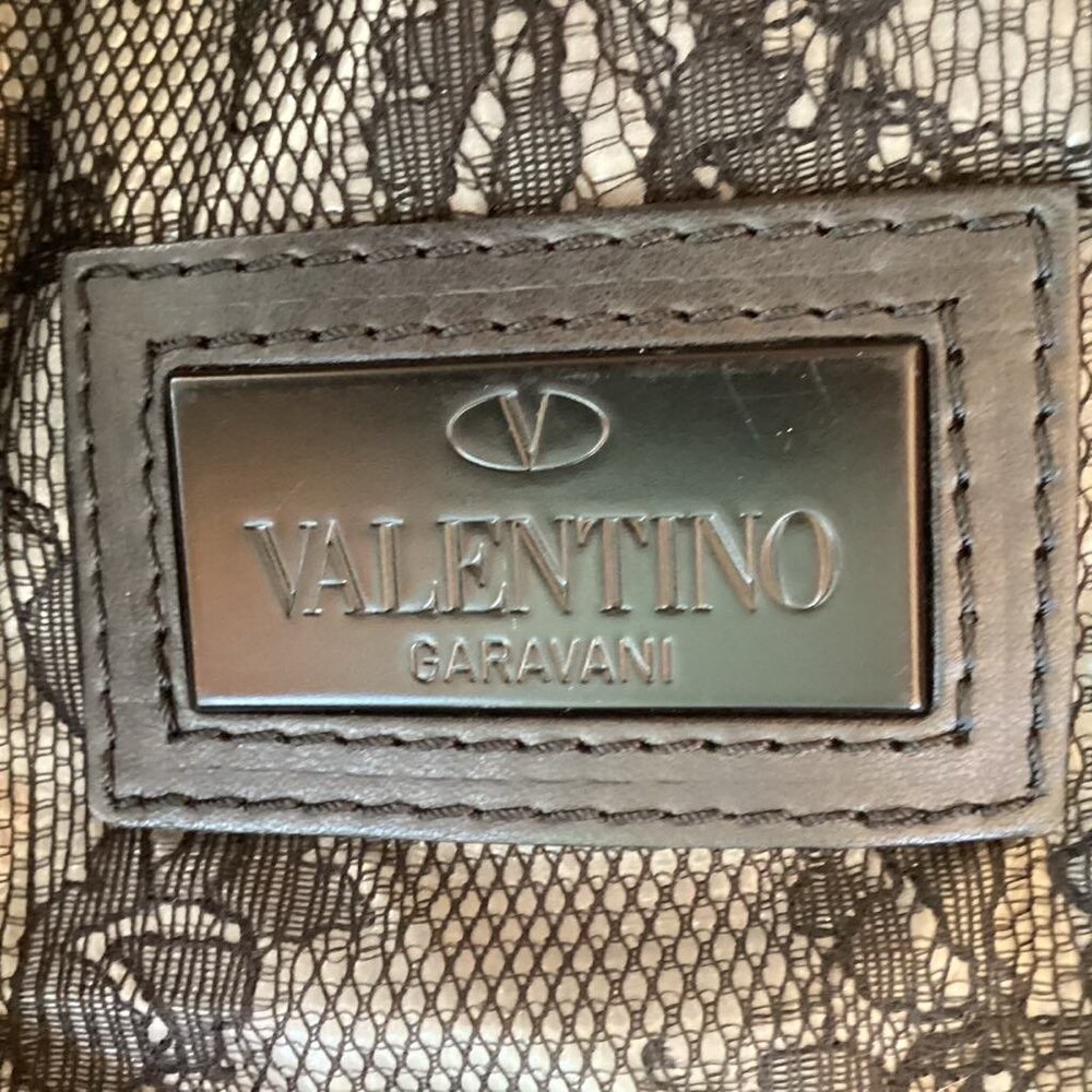 Valentino Black/Beige Lace Nuage Bow Hobo Bag LIKE NEW!! - Picture 4 of 7